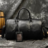 Men leather duffle bag with shoe compartment
