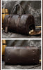 Men leather duffle bag with shoe compartment