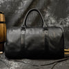 Men leather duffle bag with shoe compartment