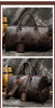 Men leather duffle bag with shoe compartment