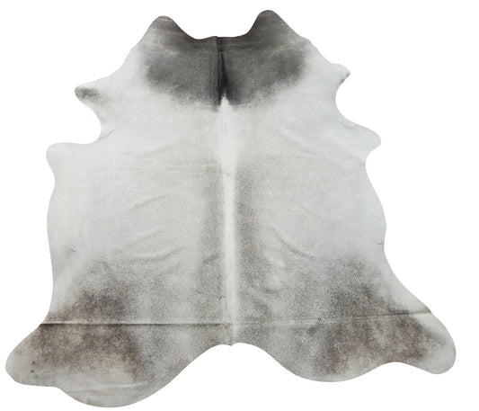A beautiful grey cowhide rug for any entryway or living room, will surely brighten up any space.