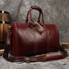 Men leather travel duffle bag cowhide weekender