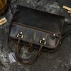 Men leather business briefcase laptop travel bag