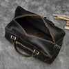 Crazy horse leather men travel duffle bag