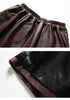 Burgundy lambskin high waisted bootcut leather shorts