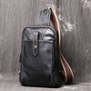 Men's top grain leather crossbody chest sling bag