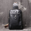 Men's top grain leather crossbody chest sling bag