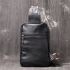Men's top grain leather crossbody chest sling bag