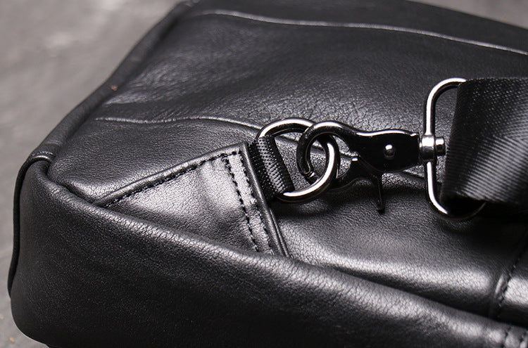 Leather chest crossbody sling bag for men