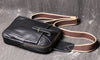 Men's top grain leather crossbody chest sling bag