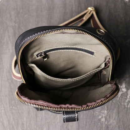 Men's top grain leather crossbody chest sling bag