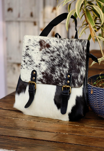 Black White Hair On Cowhide Backpack