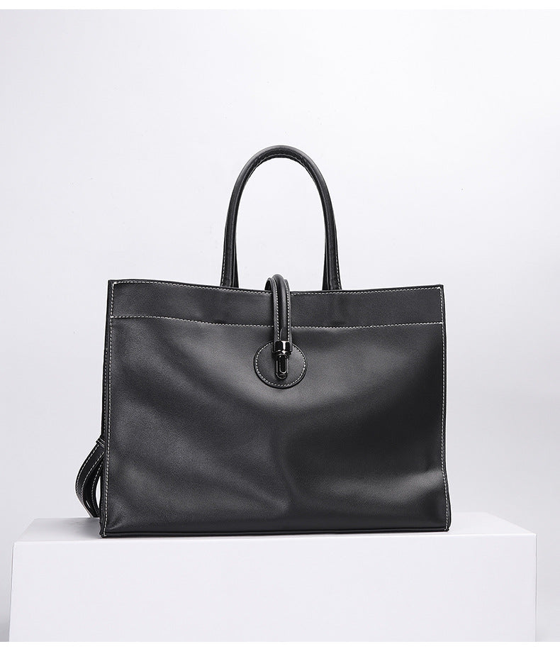 Leather tote bag for women with crossbody strap