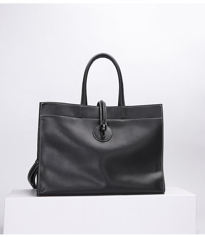 Leather tote bag for women with crossbody strap