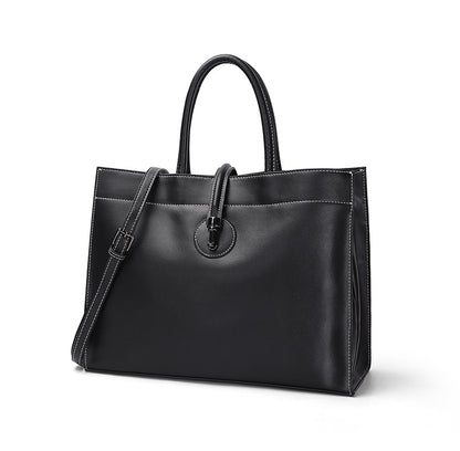 Leather tote bag for women with crossbody strap