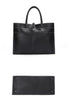 Leather tote bag for women with crossbody strap