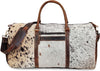 Cowhide Duffel Bag With Shoe Compartment