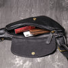 Genuine cowhide leather chest sling crossbody bag for men
