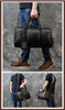 Men leather duffle bag with shoe compartment