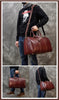 Men leather travel duffle bag cowhide weekender