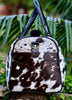 Black White Cowhide Gym Duffle Bag