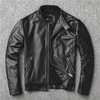Men Slim-Fit Real Sheepskin Leather Jacket