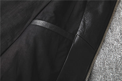 Men Slim-Fit Real Sheepskin Leather Jacket
