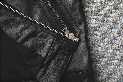 Men Slim-Fit Real Sheepskin Leather Jacket