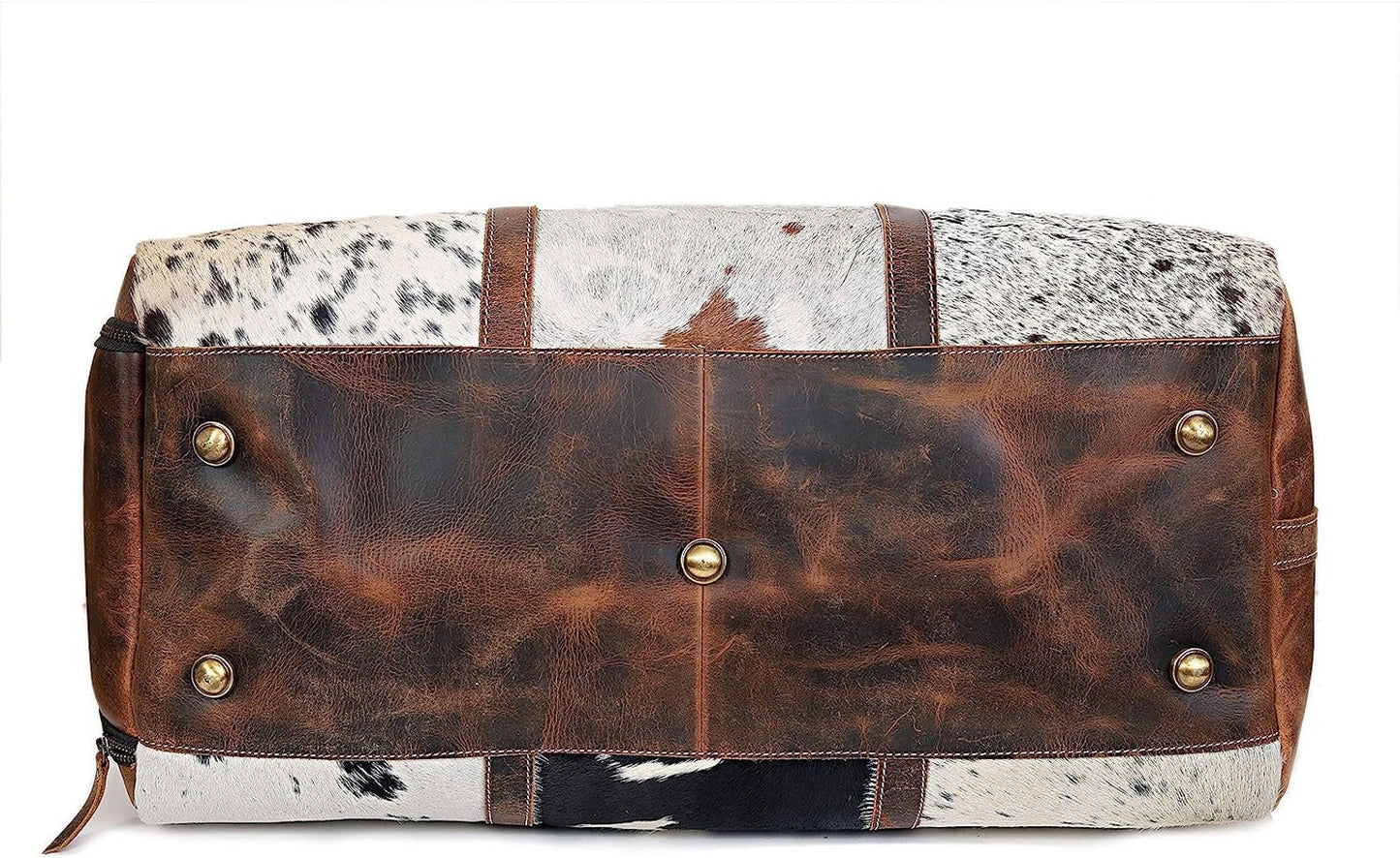 Cowhide Duffel Bag With Shoe Compartment