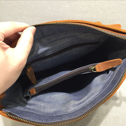 Genuine leather mori style backpack