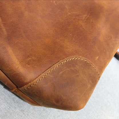 Genuine leather mori style backpack
