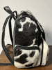 Black White Cow Hide Fur Backpack