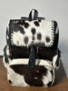 Black White Cow Hide Fur Backpack