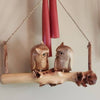 Wooden Art Sculpture Hanging Owl