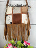 Cowhide Patchwork Sling Bag