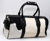 Black White Cowhide Duffel Bag