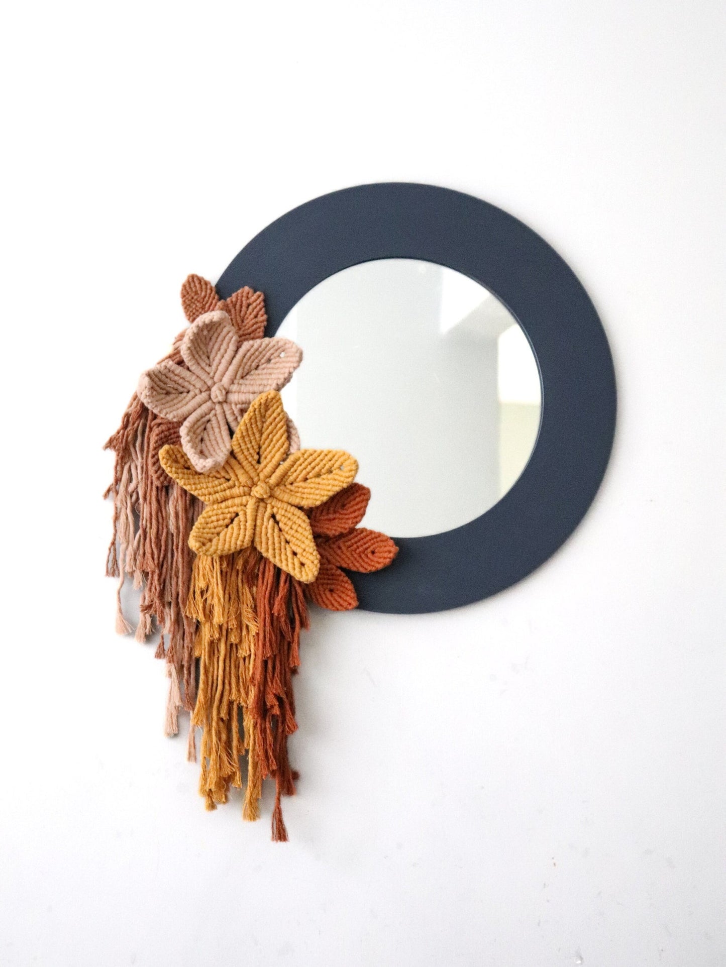 Large Macrame Flower Mirrors For Wall