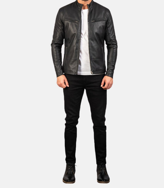 black bike leather jackets for men