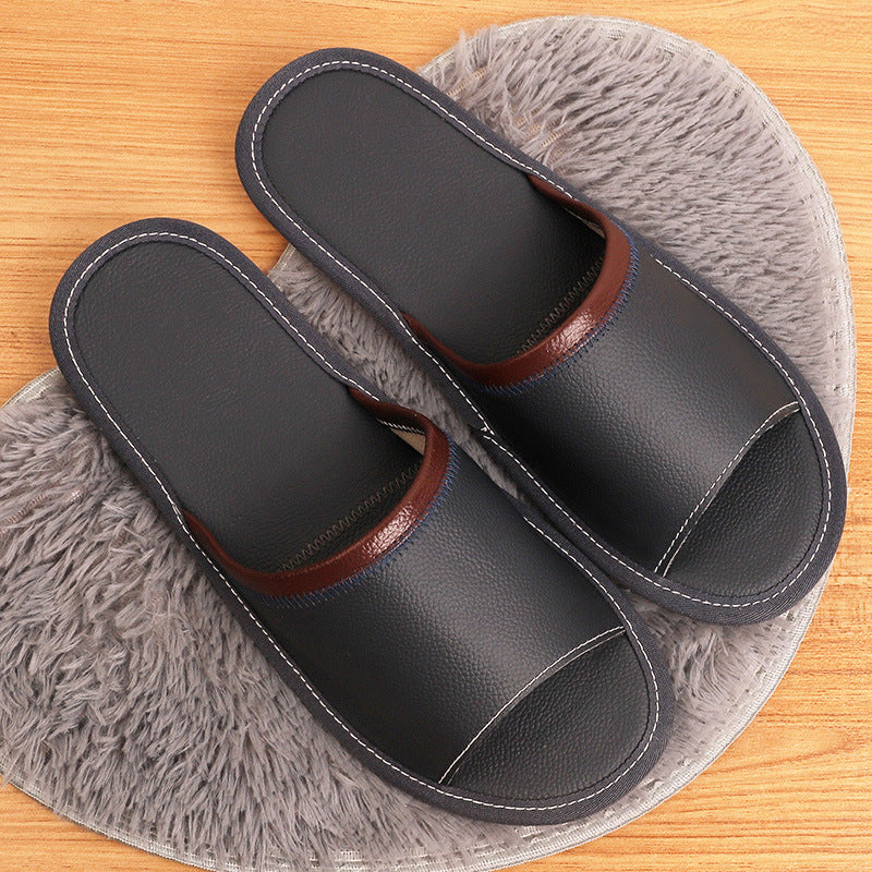 Open Toe Slippers for Women in Genuine Cowhide Leather