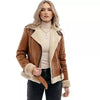 ladies leather bomber jacket