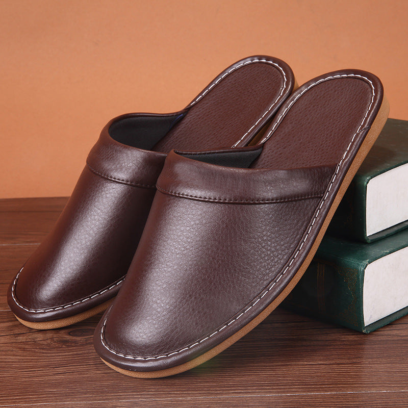 Closed Toe Slippers for Women in Genuine Cowhide Leather