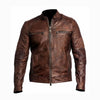 classic motorcycle brown leather jacket