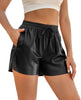 Black Handmade Leather Women's Fashion Shorts