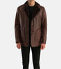 Brown fur leather jacket mens