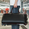 Leather trolley duffle bag for men travel