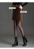 Women High Waist Faux Leather Mini Skirt With Pockets