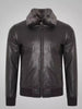 leather biker jacket with fur collar mens