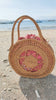 Round Rattan Summer Bag with Star Weave