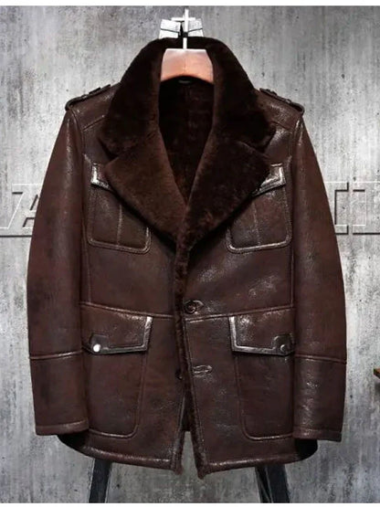 bomber jacket b3 real shearling sheepskin leather