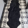 Large black Sheep fur Rug
